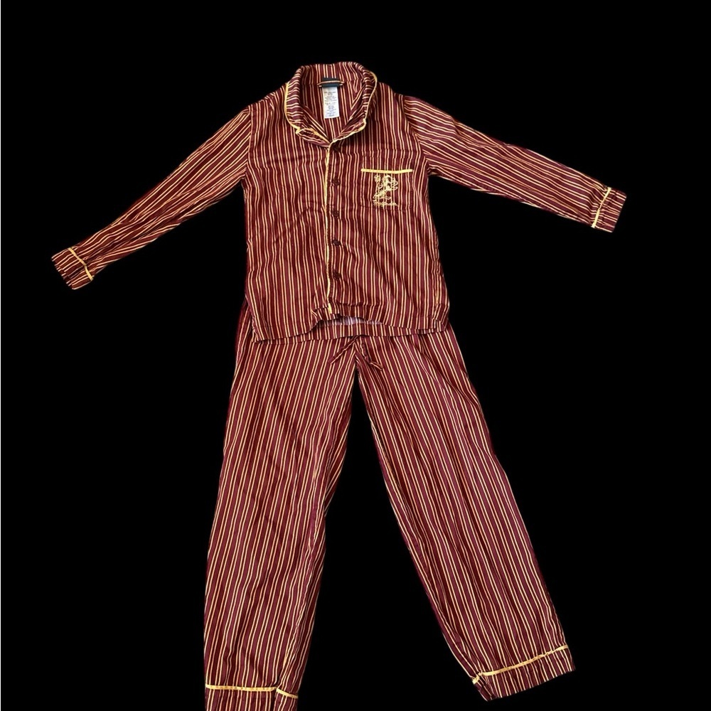 Striped Kids Pajamas - Red and Yellow